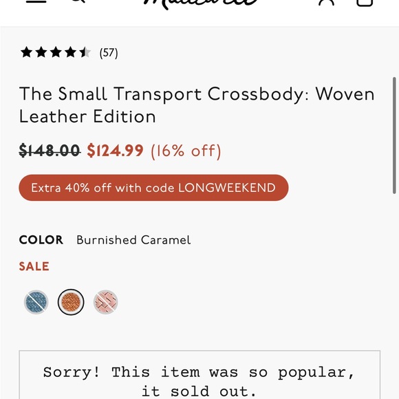 Madewell Woven Leather Crossbody Small Tote Bag - Picture 6 of 6